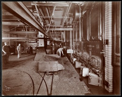 Men Shoveling Coal into the Furnaces at the Metropolitan Life Insurance Co. at 23rd Street and Madison Avenue, New York, 1907 by Byron Company